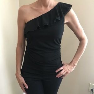 Black one shoulder top